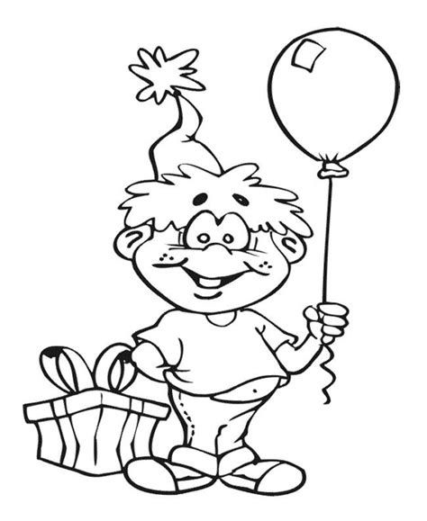 boy holding balloon colouring sheet clip art library