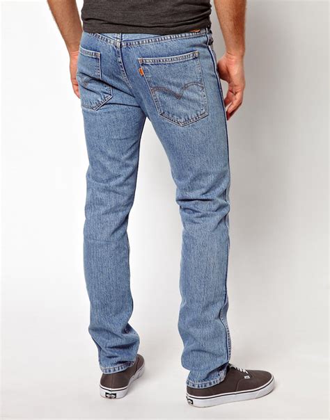 lyst asos levis vintage jeans  slim fit orange tab stone bleach