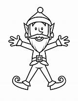 Elf Coloring Pages Printable Christmas Kids sketch template