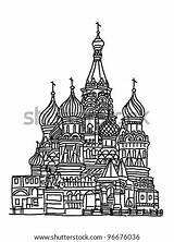 Basil Cathedral Sketch Moscow Saint Russia Shutterstock Stock Search sketch template
