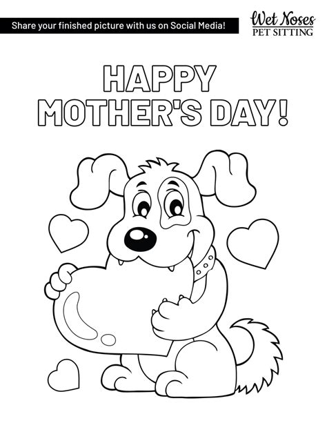 mothers day coloring sheet  wet noses pet sitting