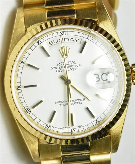 rolex  yellow gold president  model  original box tag cert tangible investments