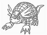 Armadillomon Coloring Digimon sketch template