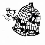 Cage Bird Coloring Pages Canary Singing Parrot Getcolorings Getdrawings sketch template