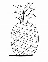 Pineapple Coloring Drawing Kids Fruits Print Drawings Pages Color Paintingvalley Colornimbus sketch template