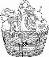 Basket Canasta Adulte Frutta Cesto Vecteur Panier Invernale Pommes Apples Fruits Ilustraciones Animados sketch template