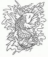 Koi Line Drawing Coloring Pages Fish Japanese Realistic Getdrawings Popular Coloringhome sketch template