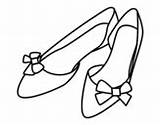 Shoes Coloring Bow Coloringcrew sketch template