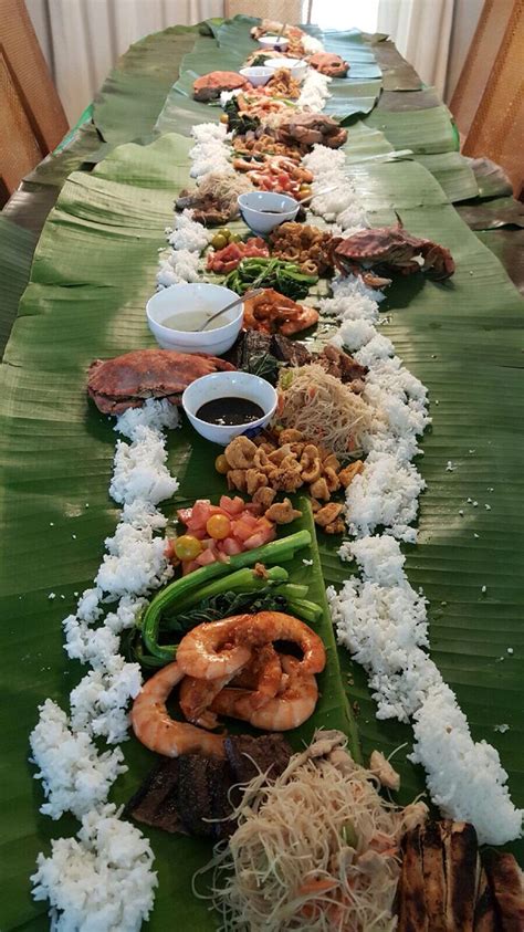 230 best images about boodle fight on pinterest traditional banana leaves and rice