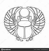 Scarab Egyptian Tattoo Pandavector sketch template
