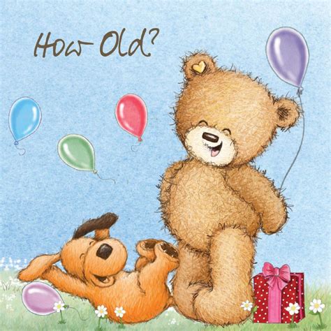 birthday bear with pink balloon happy birthday card