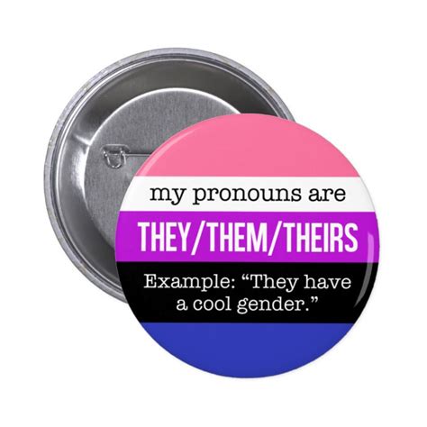 They Them Pronouns Genderfluid Flag Pinback Button Zazzle