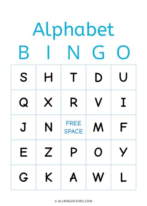 alphabet bingo reading  writing activity  kids