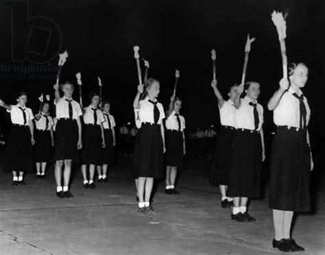 Torch Bearers Of The Bdm League Of German Girls In Berlin 1937 B W