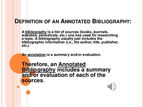 annotated bibliography project