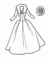 Coloring Pages Dress Girls Wedding Print Barbie Dresses Printable Choose Board sketch template