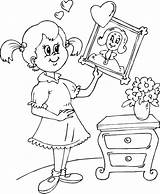 Mom Hanging Coloring Girl sketch template