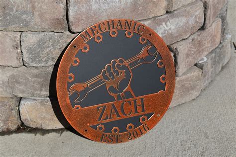 mechanic sign personalized mechanic art maintenance etsy