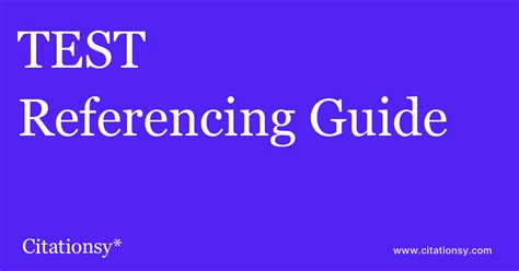 test referencing guide test citation citationsy