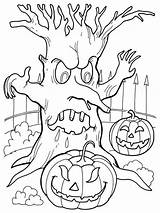 Halloween Coloring Pages Kids Printables Scary Spooky Printable Creepy sketch template