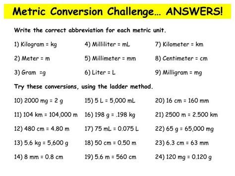 Ppt Metric Conversions Ladder Method Powerpoint