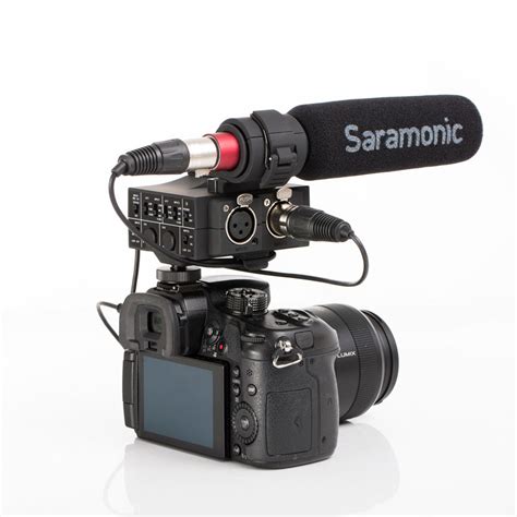 mixmic  channel xlr  camera audio mixer  sr nv shotgun mic kit saramonic usa