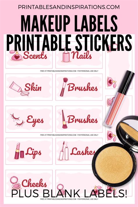 makeup printable label stickers   printables