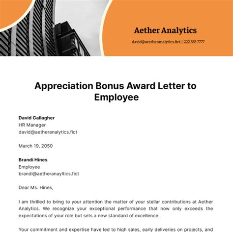 award letter templates examples edit