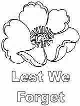 Coloring Remembrance Lest Sun Poppy Getdrawings sketch template