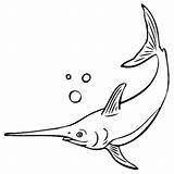 Zwaardvis Schwertfisch Swordfish Malvorlage Ausmalbild Kleurplaten Stimmen Stemmen sketch template