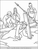 Cross Coloring Stations Pages Jesus Kids sketch template