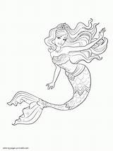 Coloring Barbie Mermaid Pages Tale Comments sketch template