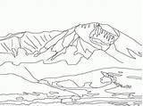 Coloring Mountain Mountains Rocky Pages Scene Kids Scenery Colorado Drawing Colouring Adult Clipart Adults Sheet Getdrawings Library Print Drawings Clip sketch template