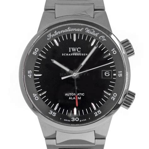 iwc  gst alarm iw black dial stainless steel swiss automatic