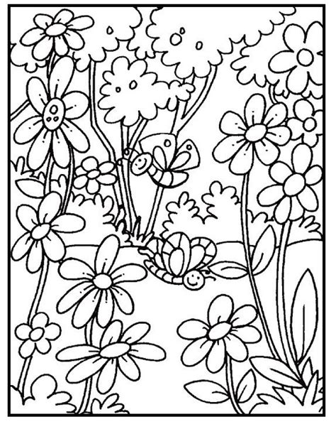 butterfly  garden spring day coloring pages  kids  printable