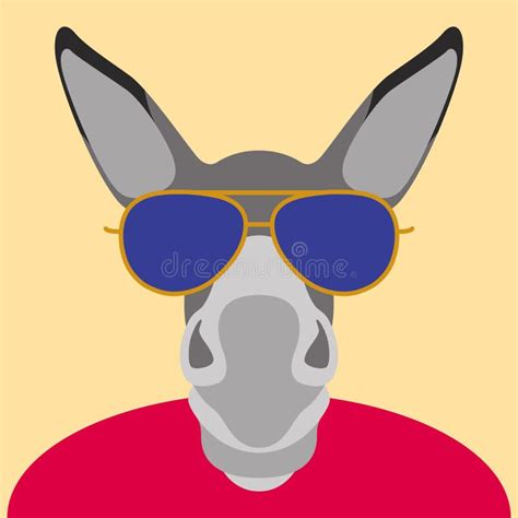 donkey head face vector style flat stock vector illustration  flat
