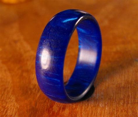 cobalt blue ring acrylic ring unique ring handmade ring blue ring mens ring womens