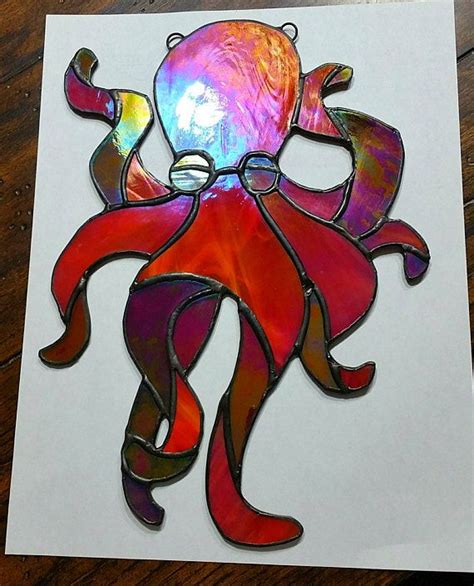 Happy Octopus Stained Glass Sun Catcher Stained Glass