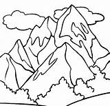 Coloring Mountain Top Mountains Kids sketch template
