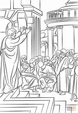Coloring Preaching Pablo Barnabas Predicando Atenas Silas Supercoloring Lystra Pentecost Genesis Dibujos Sketch sketch template