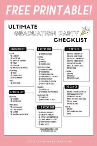 ultimate graduation party checklist