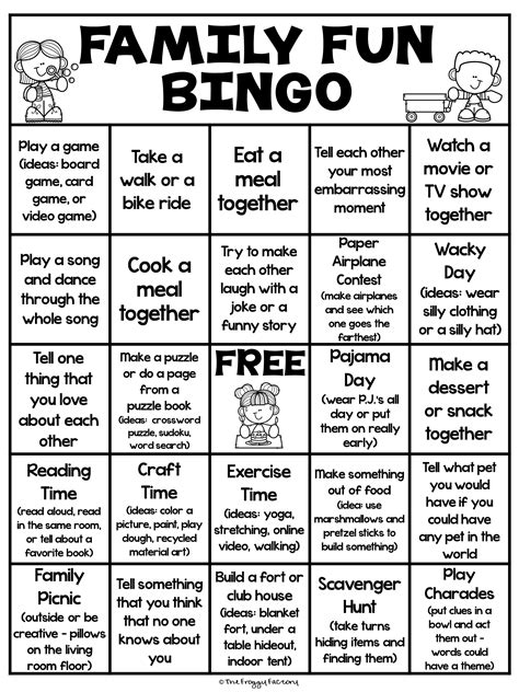 family bingo game printable  family funs complete guide  bingo