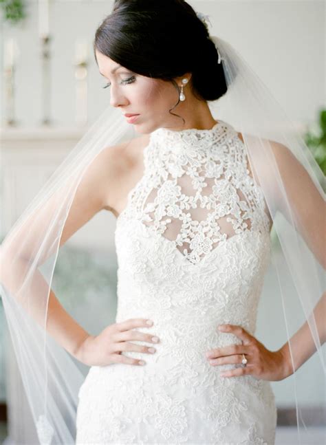 indoor bridal session sleeveless lace dress