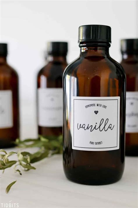 printable vanilla extract labels tidbits  homemade vanilla