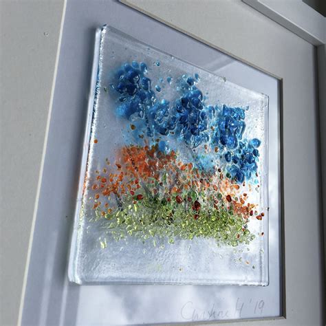 Fused Glass Art Flower Scene Fused Glass Art Glass Art Fused Glass