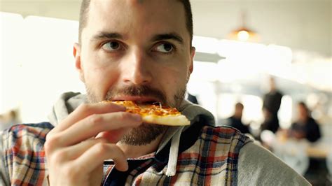 man eat pizza  restaurant stock footage sbv  storyblocks