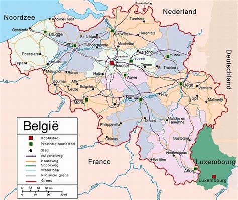 carte de belgique kaart van belgie map  belgium karte von belgien mapa de belgica