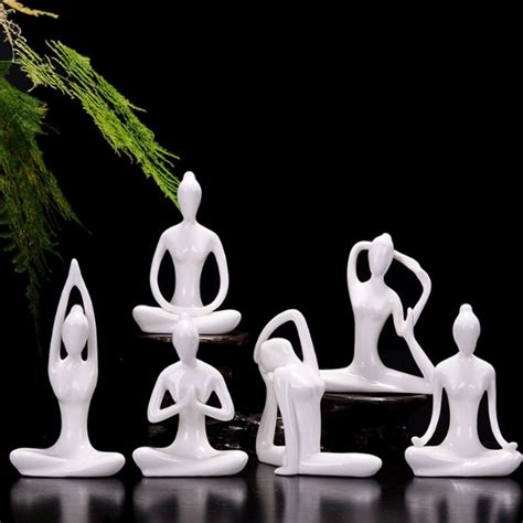 yoga pose abstract art meditation yoga pose statue figurine ceramic
