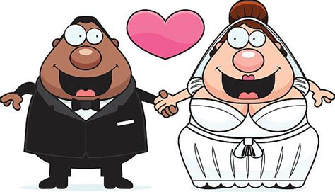 interracial couple wedding illustrations royalty free vector graphics