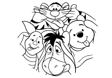 walt disney winnie pooh  friends funny faces disney coloring pages